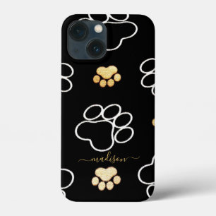 Individuelle Name Pawprint Modernes Schwarz und Go Case-Mate iPhone Hülle