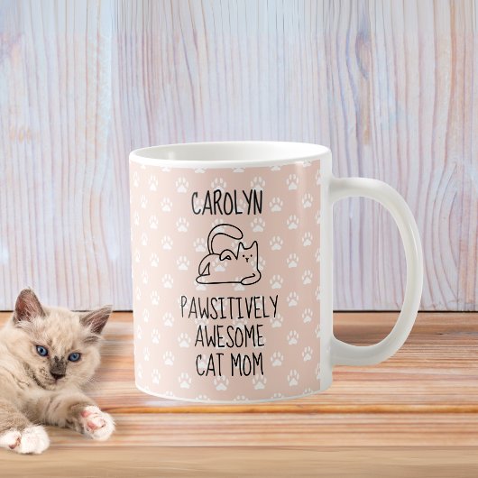 Individuelle Name Pawsitiv Phantastische Cat Mama Kaffeetasse