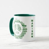 Individuelle Name Peace Tasse (Vorderseite Links)