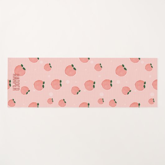 Individuelle Name Peach Frucht Muster Yogamatte (Vorderseite (Horizontal))