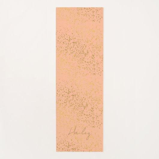 Individuelle Name Peach Fuzz Gold Star Muster Yogamatte (Vorderseite)