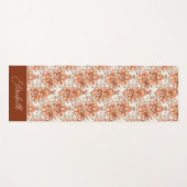 Individuelle Name Peach Orange Henna Blumenmuster Yogamatte (Vorderseite (Horizontal))