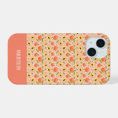 Individuelle Name Peach Pattern iPhone 15 Hülle (Rückseite (Horizontal))