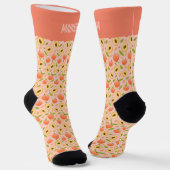 Individuelle Name Peach Pattern Socken (Gewinkelt)
