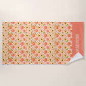 Individuelle Name Peach Pattern Strandtuch (Vorderseite)