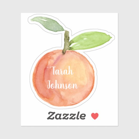 Individuelle Name Peach Sticker (Blatt)