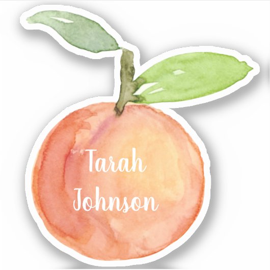 Individuelle Name Peach Sticker (Vorderseite)
