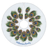 individuelle Name Peacock Polyester Weihnachtsbaumdecke (Vorderseite)