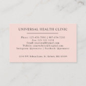 Individuelle Name Pellpastellfarben Rosa Schwarze Visitenkarte (Rückseite)