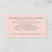 Individuelle Name Pellpastellfarben Rosa Schwarze Visitenkarte (Rückseite)