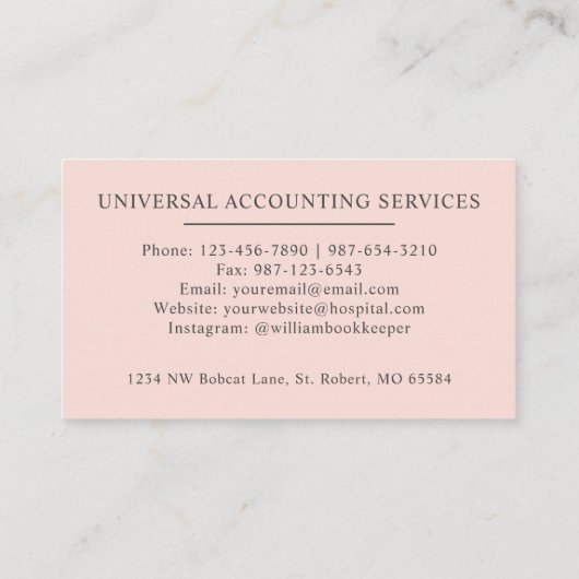 Individuelle Name Pellpastellfarben Rosa Schwarze Visitenkarte (Rückseite)