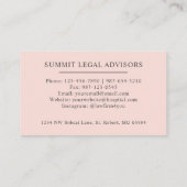 Individuelle Name Pellpastellfarben Rosa Schwarze Visitenkarte (Rückseite)