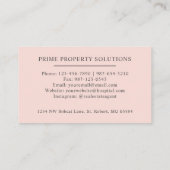 Individuelle Name Pellpastellfarben Rosa Schwarze  Visitenkarte (Rückseite)