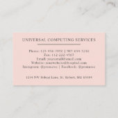 Individuelle Name Pellpastellfarben Rosa Schwarze Visitenkarte (Rückseite)