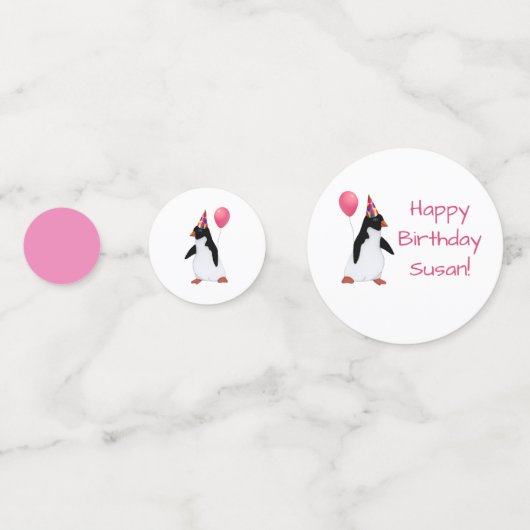 Individuelle Name Penguin Table Confetti Konfetti (Vorderseiten)