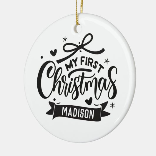 Individuelle Name Personalisiert Baby's First Chri Keramik Ornament (Links)