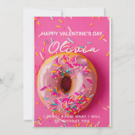 Individuelle Name Personalisiert Donut Valentinsta Feiertagskarte