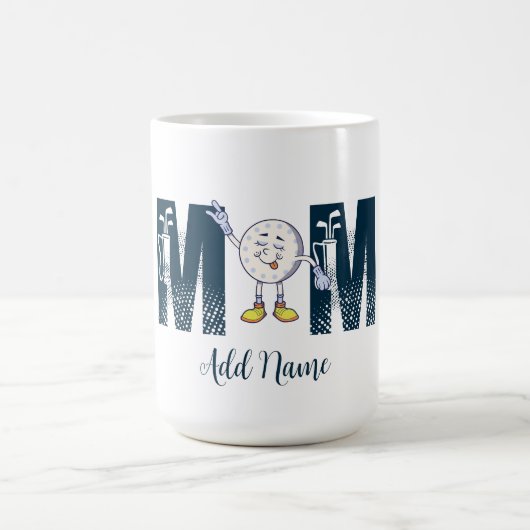 Individuelle Name Personalisiert Funny Golf Mama Kaffeetasse (Mittel)