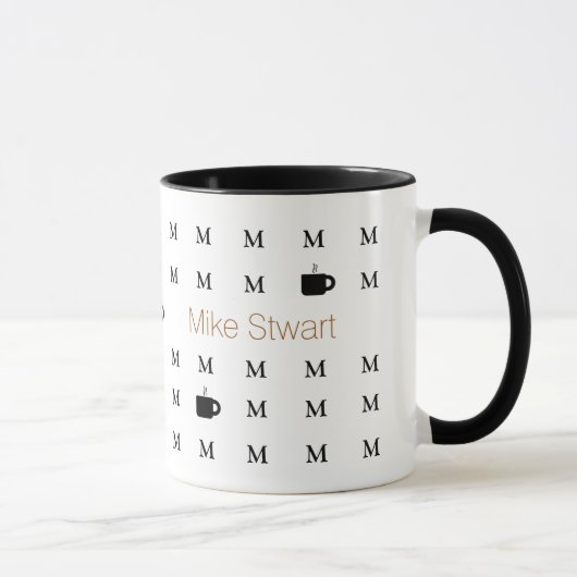 individuelle Name personalisiert modern Tasse (Rechts)