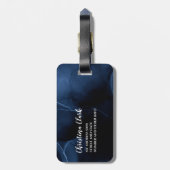 Individuelle Name Personalisiert Navy Blue Moderne Gepäckanhänger (Rückseite vertikal)