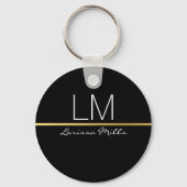 individuelle Name personalisiert schwarz Schlüsselanhänger (Vorderseite)