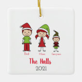 Individuelle Name Personalisiert Weihnachten Keramikornament (Vorderseite)