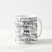Individuelle Name personalisiert, weiß Kaffeetasse (VorderseiteRechts)