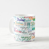 individuelle Name personalisiert, weiß Kaffeetasse (Vorderseite Links)