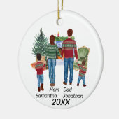 Individuelle Name Personalisierte Farbe Keramik Ornament (Links)