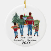 Individuelle Name Personalisierte Farbe Keramik Ornament (Hinten)