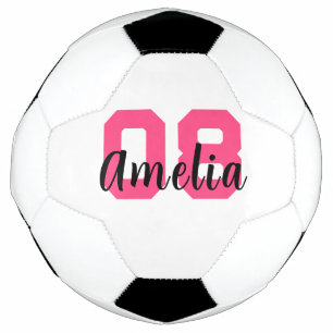 Individuelle Name Personalisierte Girl-Rosa-Gestal Fußball
