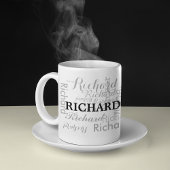 Individuelle Name personalisierte schwarze Typogra Tasse