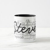 individuelle Name personalisierte Typografie Tasse (Zentrum)