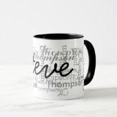 individuelle Name personalisierte Typografie Tasse (VorderseiteRechts)