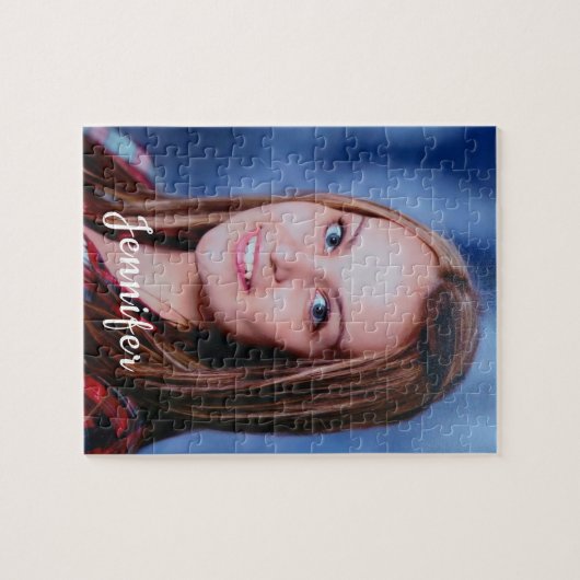Individuelle Name Personalisiertes Foto Puzzle (Horizontal)