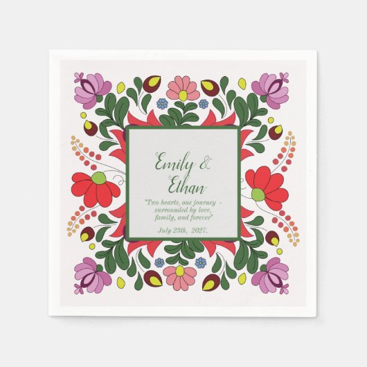 Individuelle Name/Personalisiertes Retro-Folk/Unga Serviette (Vorderseite)