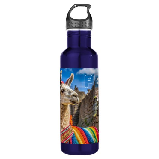 Individuelle Name Peru Llama Edelstahlflasche (Vorderseite)