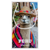 Individuelle Name Peru Llama Kleine Geschenktüte (Rückseite)