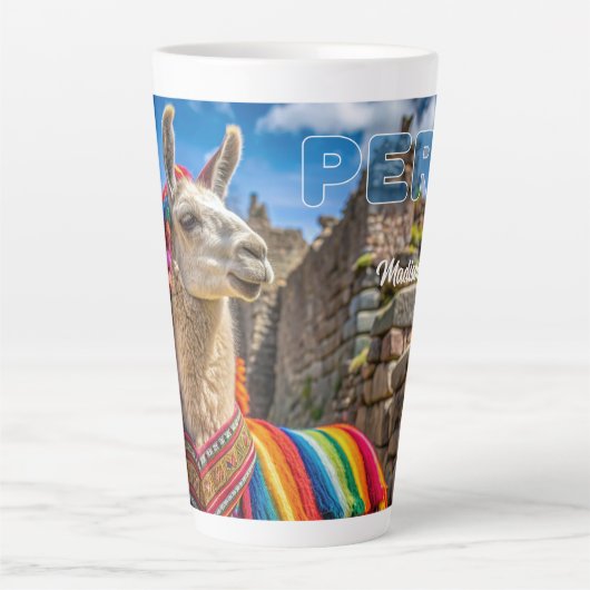 Individuelle Name Peru Llama Milchtasse (Vorderseite)