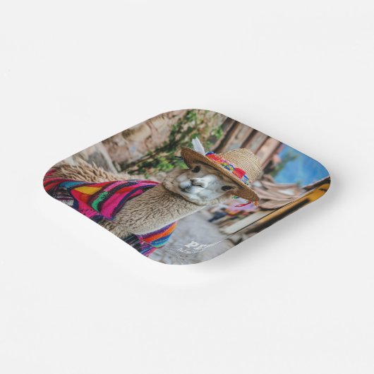 Individuelle Name Peru Llama Pappteller (Gewinkelt)