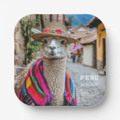 Individuelle Name Peru Llama Pappteller (Vorderseite)