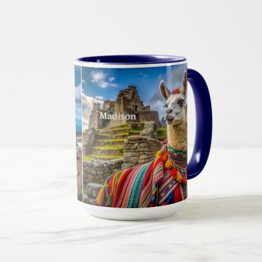 Individuelle Name Peru Llama Tasse (VorderseiteRechts)