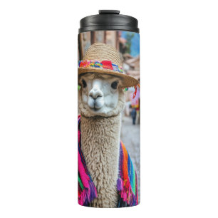 Individuelle Name Peru Llama Thermosbecher