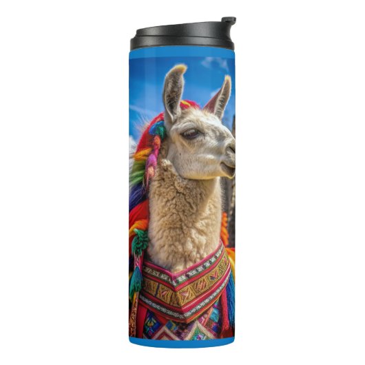 Individuelle Name Peru Llama Thermosbecher (Nach links gedreht)