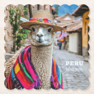 Individuelle Name Peru Llama Untersetzer