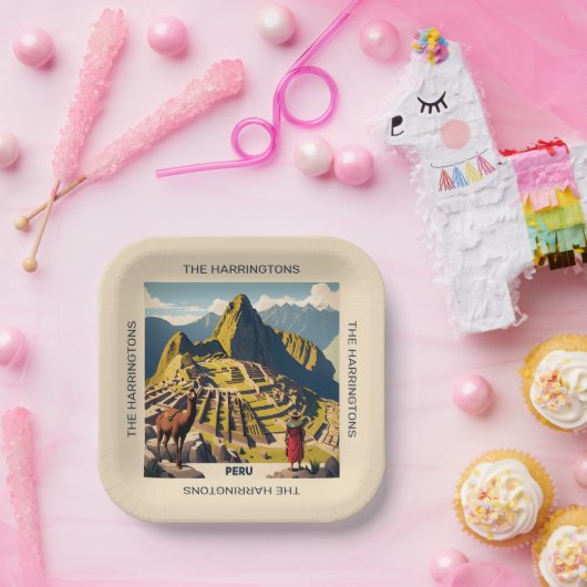 Individuelle Name Peru Machu Picchu Pappteller (Party)