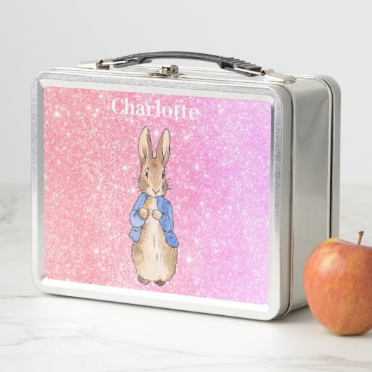 Individuelle Name Peter das Kaninchen mädchenhaft Metall Brotdose (Beispiel)