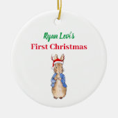 Individuelle Name Peter der Kaninchen Erste Weihna Keramik Ornament (Vorne)