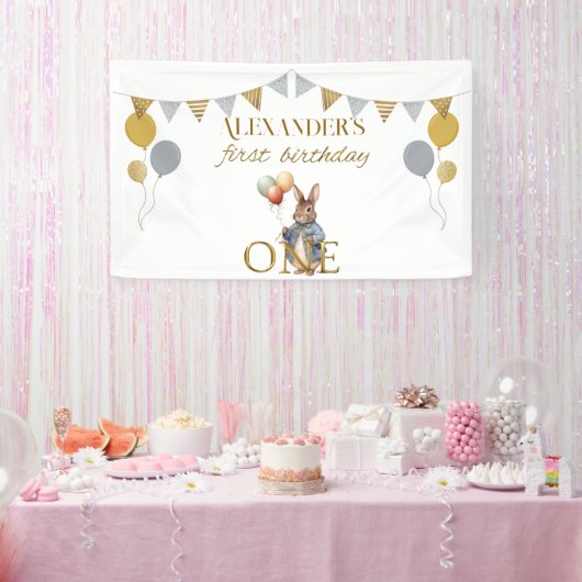 Individuelle Name Peter der Kaninchen Erster Gebur Banner (Party)