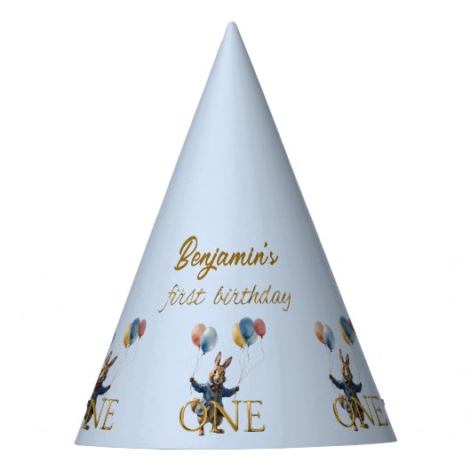 Individuelle Name Peter der Kaninchen Erster Gebur Partyhütchen (Vorderseite)
